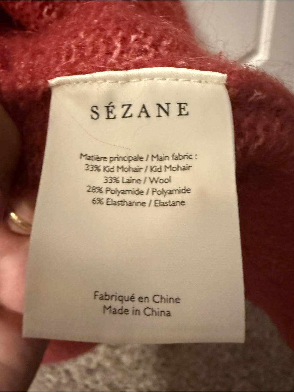 Sézane Dusty Rose Mohair-Blend Sweater - Picture 5 of 5